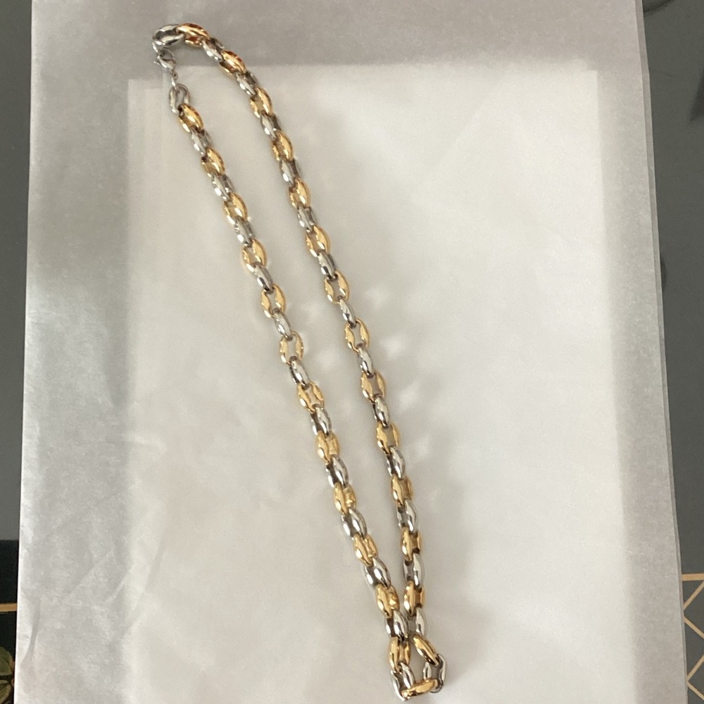 Elegant Two-Tone Chain Necklace